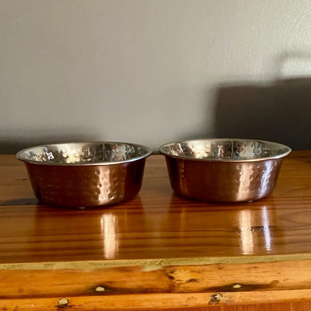 Hammered Copper Finish Bowls, Size Small 16oz
